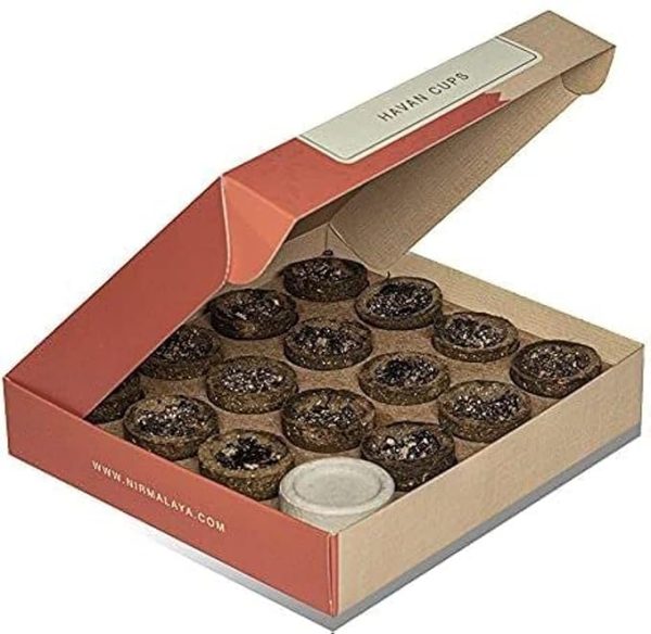 Nirmalaya Hawan Cups | Sambrani | Guggal (15 Cups Per Pack+ Holder)